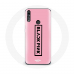 Coque pour Huawei P30 Lite Blackpink Groupe de K-pop Logo Noir Fond Rose
