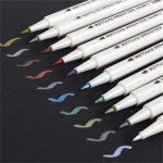 10 v&auml;rvi metallist markerpliiats DIY Scrapbooking Craft pehme pintsliga pliiats kunstitarvete jaoks koolitarvete jaoks Soft Brush Pen