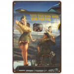 Military PinUp Girl Vintage metallist plekksildid Seksikas armee daam Kuum naine Naljakas seinakaunistus Kodu Baari Pubi Garaaž Kohv Mehe koobas 20x30cm