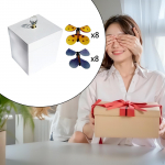 K&auml;sit&ouml;&ouml;na valmistatud liblika kinkekarp 8 liblikaga emadep&auml;evakaunistustega valge