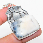 Natural Dendrite Opal Gemstone 925 Sterling Silver Gift Pendant 2.32 l6w27