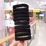 10 tk Naiste t&uuml;drukute lihtsad elastsed juuksepaelad Scrunchie hobusesabahoidja kummipaelad Lihtsad peapaela juuste aksessuaarid naistele wavy must