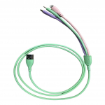 GIMIRO 3 in 1 USB laadimiskaabel C-t&uuml;&uuml;pi kiirlaadimise kaabel &Uuml;hildub enamiku nutitelefonidega 120 cm v&auml;rviline roheline/roosa