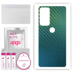 apgo Kaitsev nahakleebis seljale, mis &uuml;hildub mudeliga Motorola Edge 20, &uuml;mbriskile, foolium, vin&uuml;&uuml;l &ndash; mustriga s&uuml;sinik-kameeleon CAKA1