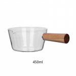 Klaasist keedukann Piim kiirnuudlipott supp Pudrupotid Puidust k&auml;epidemega soojendus lahtise leegiga k&ouml;&ouml;gin&otilde;ud savipott 450ML