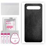 apgo Protective Skin Sticker for the back compatible with Meizu 17, Wrap Film, Foil, Vinyl - Pattern Black Leather