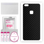 apgo Protective Skin Sticker for the back compatible with Huawei P10 Lite, Wrap Film, Foil, Vinyl - Pattern Carbon Black