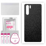 apgo Protective Skin Sticker for the back compatible with Oppo Reno3, Wrap Film, Foil, Vinyl - Pattern Black Honeycomb