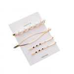 3 tk/komplekt Pearl Metal Gold juukseklamber Bobby Pin Barrette juuksepael Juuksen&otilde;el Peakate Juuste kujundamise t&ouml;&ouml;riist valge