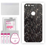 apgo Protective Skin Sticker for the back compatible with Google Pixel, Wrap Film, Foil, Vinyl - Pattern Carbon Black Pixel