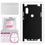apgo Protective Skin Sticker for the back+sides compatible with Xiaomi Mi Mix 2S, Full Wrap Film, Foil, Vinyl - Pattern Carbon Black