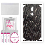 apgo Protective Skin Sticker for the back+sides compatible with Oppo A9, Full Wrap Film, Foil, Vinyl - Pattern Carbon Black Pixel