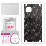 apgo Protective Skin Sticker for the back+sides compatible with Realme C11, Full Wrap Film, Foil, Vinyl - Pattern Carbon Black Pixel