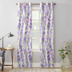Wisteria lilled lehed akvarell aknakardinad elutuppa luksuslik magamistoakardin k&ouml;&ouml;girulookardinad kardinad 135W x 60H(cm) x1