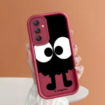 Pehme silikoonist ruudukujulise redeliga printimismustriga telefoni korpus T&auml;iskaanega kaamera p&otilde;rutuskindel kaitse kummist &uuml;mbris Samsungile Samsung A03 valge