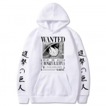 Attack on Titan One Piece Luffy Hoodie Meeste Mood Homme Fliisist kapuutsid Jaapani Anime Tr&uuml;kitud Meeste T&auml;navar&otilde;ivad Suured riided XL valge