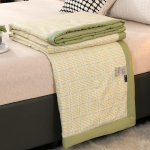 Suvine pestud puuvillane tekk kliimaseade, pehme hingav tekk &otilde;hukeste lehtede tr&uuml;kiga vooditekk voodikate Kodutekstiilid 150x200cm