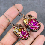 Natural Bi-Color Tourmaline Copper Wire Wrap Gift Jewelry Earring 2.48 u6z72