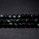 30 tk looduslikud obsidiaani &uuml;mmargused helmed Kaunid mitmev&auml;rvilised helmed k&auml;sitsi valmistatud k&auml;ev&otilde;ru kaelakee ehted K&auml;sitsi valmistatud helmed aksessuaarid 4mm(95pcs) mitmev&auml;rviline