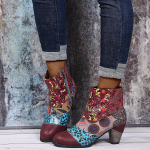 Saapad Naiste kingad Splicing Print L&uuml;hikesed saapad Talve- ja s&uuml;gissaapad 35 sinine