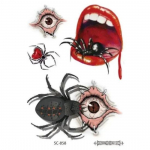 1 tk Halloweeni &auml;mblikuv&otilde;rgu ajutised t&auml;toveeringu kleebised lastele K&otilde;igi p&uuml;hakute p&auml;eva &otilde;udusfilmid, naljakad veekindlad v&otilde;ltsitud t&auml;toveeringud vee &uuml;lekandmine