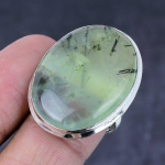 Prehnite Gemstone Handmade 925 Steling Silver Gift Jewelry Ring Size 7 a4v68