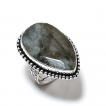 Natural Labradorite Gemstone Handmade 925 Sterling Silver Ring Size 8 s7d19
