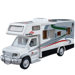 1/28 Diecast Luksuslik haagissuvila vabaajas&otilde;iduki automudel Metallist haagissuvila Matkaauto mudel Heli ja kerge laste m&auml;nguasja kingitus valge