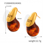 Maillard Amber Copper Kullatud vaiguga k&otilde;rvar&otilde;ngad Geomeetrilise veetilga disainiga k&otilde;rvar&otilde;ngad Naiste uued heledad luksuslikud n&ouml;&ouml;pk&otilde;rvar&otilde;ngad ei tuhmu