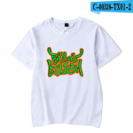 Billie Eilishi T-s&auml;rk Ameerika laulja T-s&auml;rk Kvaliteetne koomiksitr&uuml;kiga T-s&auml;rk Valge Must Sinine 2XL