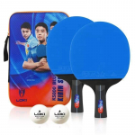 Originaal LOKI K5000 lauatennisereketid ITTF-i poolt heaks kiidetud lauatennise kurikate komplekt(2 reket, 1 &uuml;mbris, 2 palli) Blue Spnge RXTON1 kummiga 2Short Handle+1Case