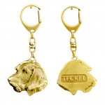 Dachshund Wire-haired, Wiener dog, Badger dog II - Gilded key ring with dog, handbag decoration, luxury accessory by Art-Dog brand
