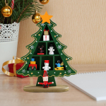 Wooden Christmas Tree Desktop Decor , Ornament, Convenient Easy to Use Mini punane