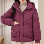 XL-8XL Suured &uuml;ler&otilde;ivad Naiste talvemantlid Kapuutsiga vabaaja lahtised paksud soojad naistejoped Suures suuruses naisteriided 7XL lilla