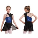 Lastele, t&uuml;drukutele, balletitrikood, kaasaegse tantsu kost&uuml;&uuml;m, tantsuriided, moodne jazz, ladina l&uuml;&uuml;riline tantsukleit 5-6 Years tumesinine v&auml;rv