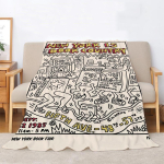 Keith Haringi Dekoratiivne Tekk Kuninglik Suurus R&auml;tik Diivanitekid & Viskad mikrokiust voodipesu interj&ouml;&ouml;ri koju kohev ruuduline 30x40in