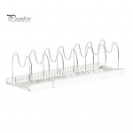 Laiendatav pottipanni korrashoidja rack roostekindel korrosioonikindel U-kujuline soonega disain Lihtne paigaldamine k&ouml;&ouml;gi organiseerimisalus must