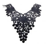 Tikitud kaelusega aplikatsioon &otilde;&otilde;nes pitskangast kaelus pitskrae trimmi aplikatsioon naistele isetegemise &otilde;mblustarbed pulmakleit must