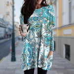 Naiste Paramecium Print Crew kaelaga kleit kevads&uuml;gisene suures suuruses taskukleit XS lilla