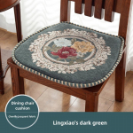 Kohandatud peene tikitud lilledega U-kujulised istmepadjad rihmadega Hiina stiilis puuvillane linane kontori kodu toolipadjad libisemiskindel t&otilde;mblukk 44x42cm (with straps)