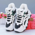 S&uuml;gis Talv K&otilde;rge S&auml;&auml;rega Spordijalatsid Valged Kingad Uus Stiil Pluss Samet Paksud Soojad Puuvillased Kingad Must Mitmek&uuml;lgsed Nahast Paneelidega Kingad 43 must