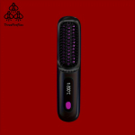 Juhtmevaba juuksesirgendaja hari, kaasaskantav negatiivsete ioonidega kuumutuskamm, USB-laadimine, kiirkuumenemine, 3 temperatuuri seadistust, p&otilde;letusvastane, sobib igap&auml;evaseks kasutamiseks must