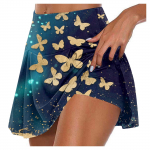 Naiste sportlikud venivad plisseeritud tenniseseelikud Jooksujooga sisemised l&uuml;hikesed p&uuml;ksid elastsed spordigolfi skortsid XXXXL sinine