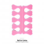 K&uuml;&uuml;nemaalingu manik&uuml;&uuml;ri komplekt: Liim, Lakk, T&ouml;&ouml;riistad, Varvaste/S&otilde;rmede Eraldajad, Puuvill a pair of finger-split cotton roosa