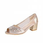 mood Suvine Naiste Kingad Bling Avatud Varvastega Kleit Kingad Slip-On K&otilde;rged Kontsad L&auml;bil&otilde;ikega Naiste Sandaalid Kontorisse Naastudega Kontsad Mujer Daamide Kingad 35