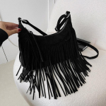 Retro s&uuml;gistalvine isikup&auml;ra Tutt &otilde;lakott naistele Hirvenahast sametist Crossbody kott 25*18*8cm must