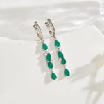 Elegantne mood maikuu Birthstone Natural Roheline ahhaat sterling H&otilde;bek&otilde;rvar&otilde;ngad Naiste ja t&uuml;drukute s&uuml;nnip&auml;evapeened ehted m roheline