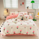 Voodipesu neljaosaline komplekt, tekikate, pestud puuvillast &uuml;hiselamu voodi, &uuml;hekordne kolmeosaline komplekt 1.2m bed