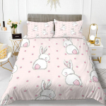 J&auml;nese Tekikoti Komplekt Multifilm Loomade Teema 3D Tr&uuml;kk Kawaii Armas Roosa King Queen Suurus Lastele T&uuml;drukutele Naistele Pol&uuml;ester Voodipesukomplekt 70x133cm 2pcs