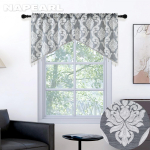 Klassikaline žakaarhelmestega varraste tasku lillemustriline kardin aknaklaasi kardin kodukaunistuseks NAPEARL A Pair W91cm x L91cm pruun